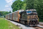 NS 7511 leads an autorack train south at Oneida 